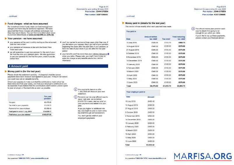 Blank United Kingdom Standard Life utility bill template in Word and PDF format, 7 pages 5 6